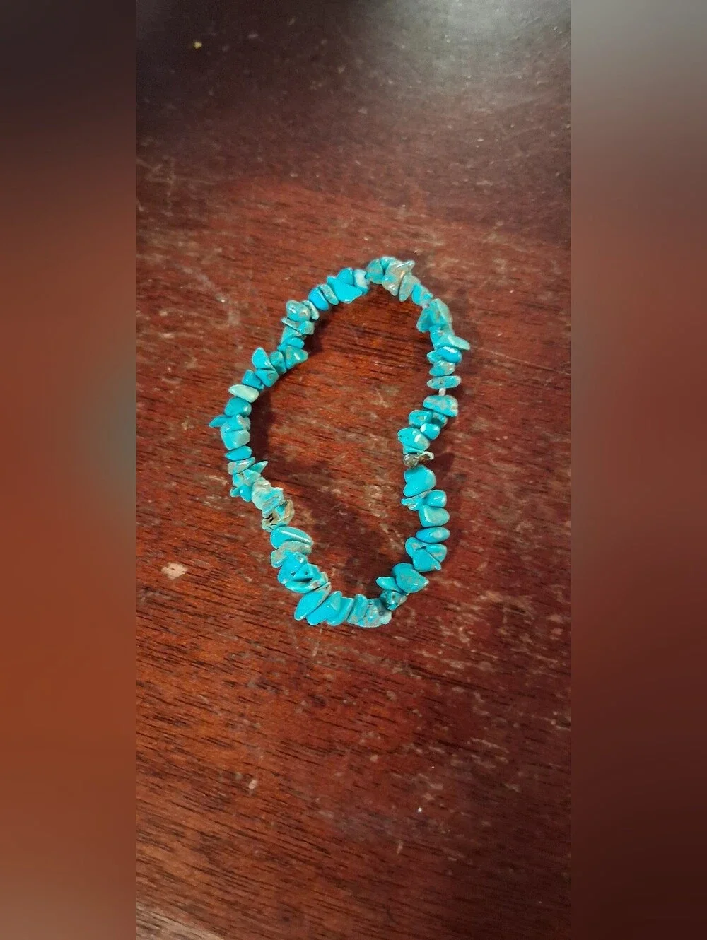 Turquoise Chip Stretch Bracelet - Bright Blue Beaded Bracelet